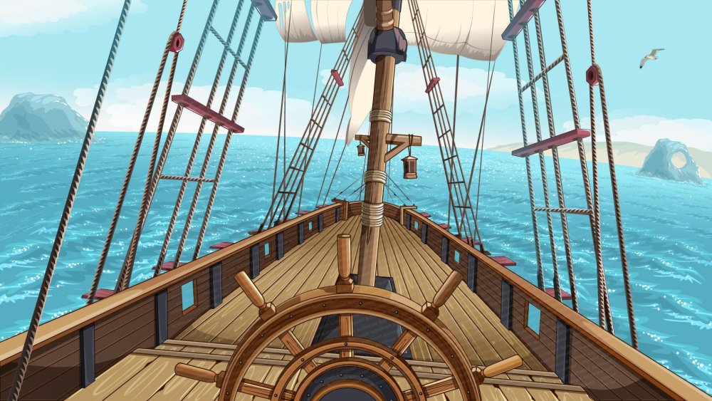 Палуба пиратского корабля фон