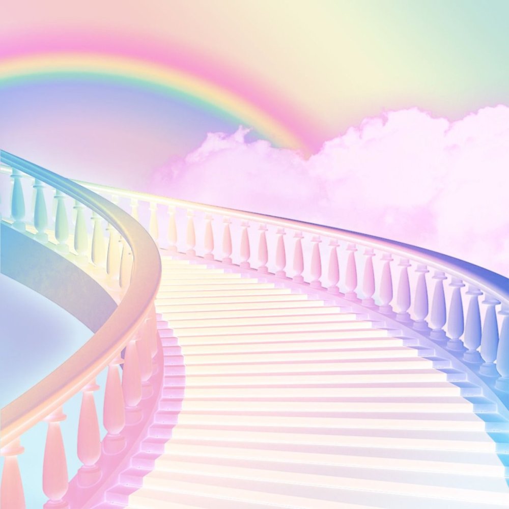 Радуга на голубом небе