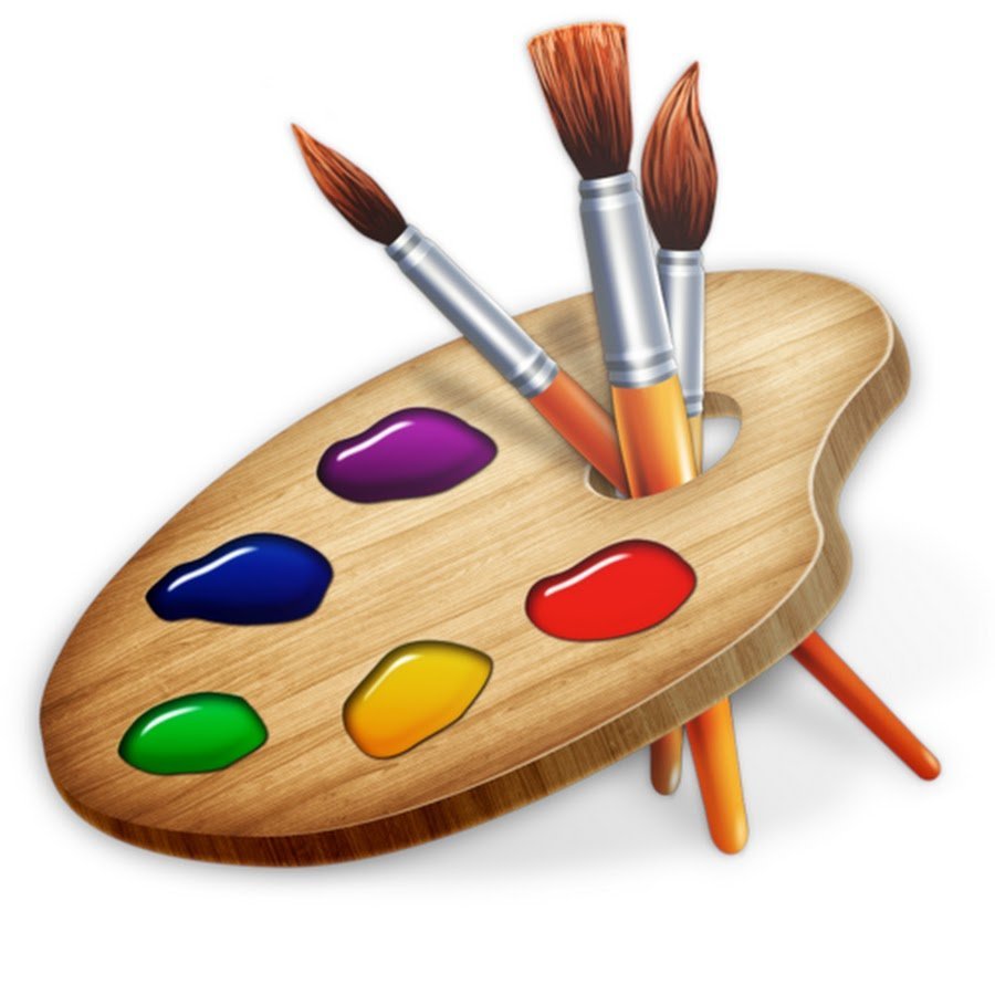 Палитра и Акварельные краски кисти