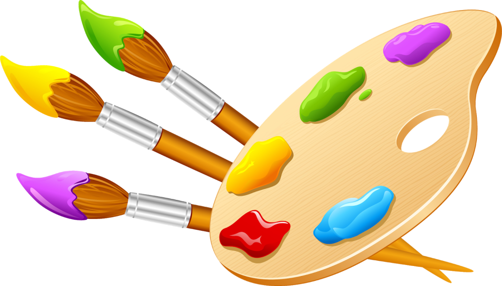 Палитра с кисточкой