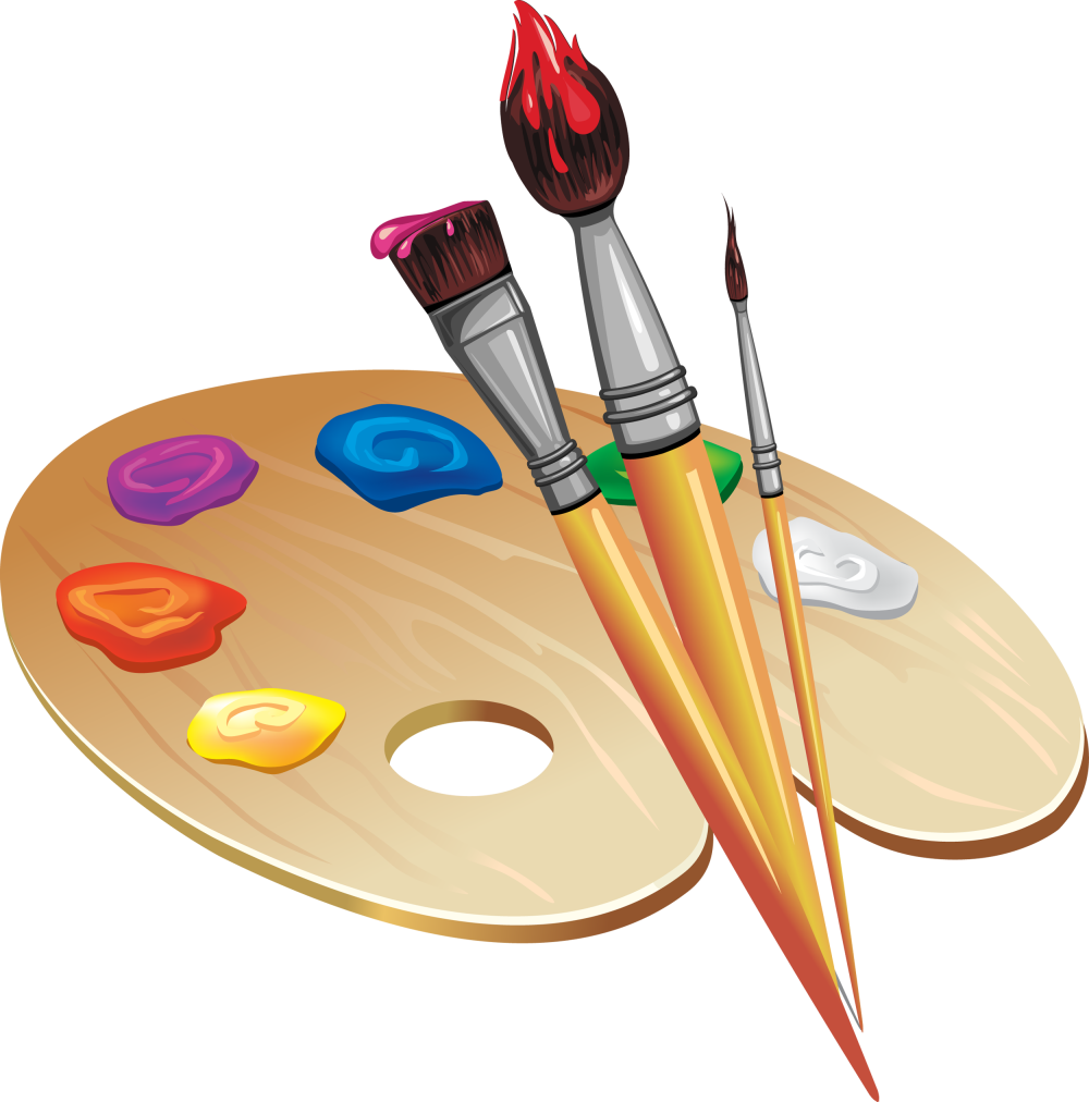 Значок кисточка с краской