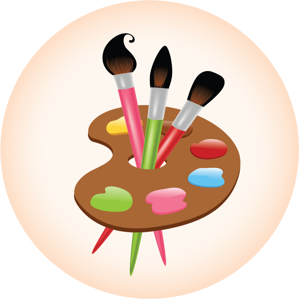 Палитра и Акварельные краски кисти