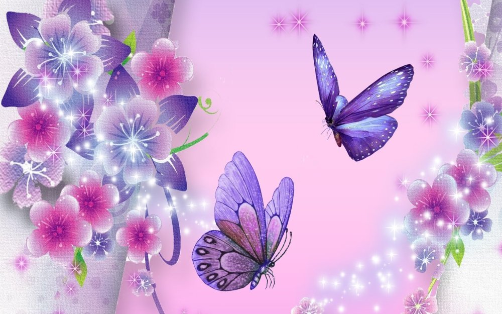 Красивые открытки цветов и бабочек