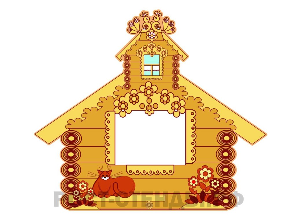 Дом Теремок сбоку вектор