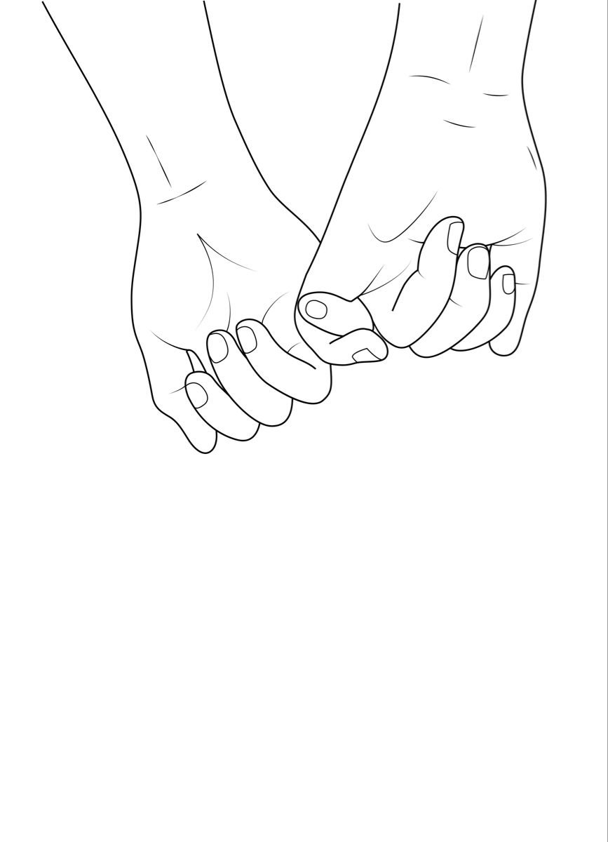 Контур рук влюбленных