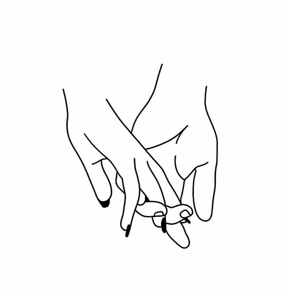 Эскиз держаться за руки