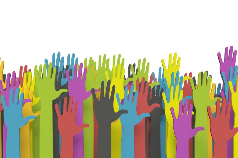 Фон серебряные волонтеры