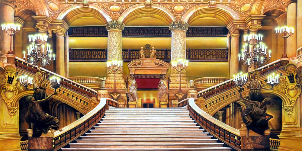 Сказочный дворец с золотыми лесенками