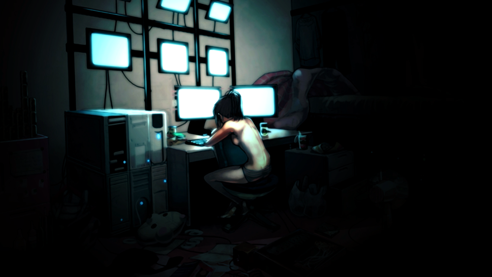 Девушка хакер