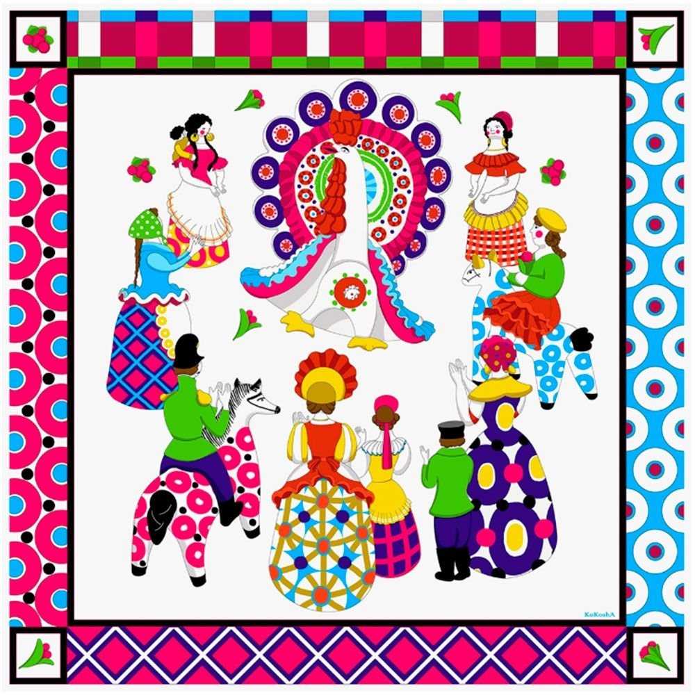 Городецкие узоры на белом фоне