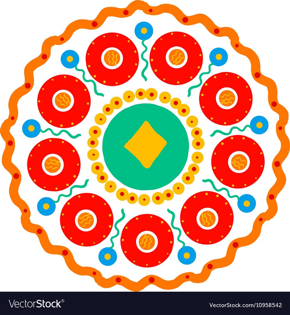 Дымковский узор в круге