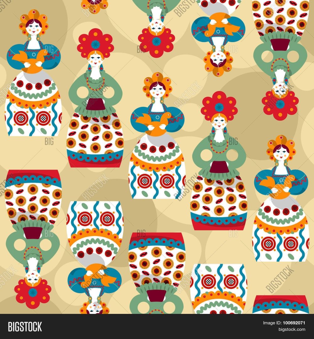 Дымковская роспись фон