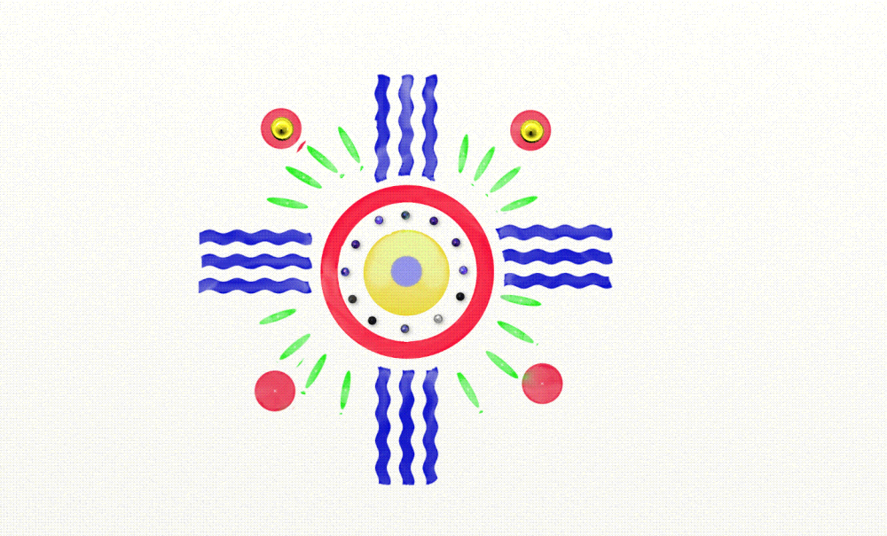 Дымковский узор в круге