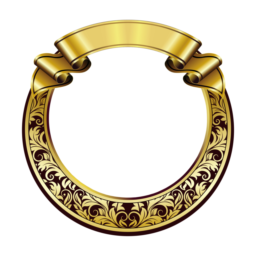 Золотая круглая рамка