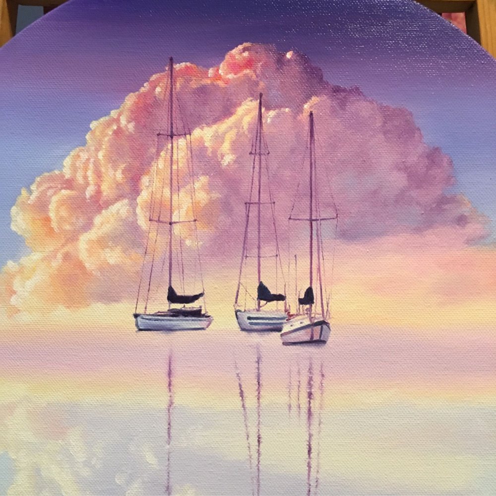 Море яхты живопись