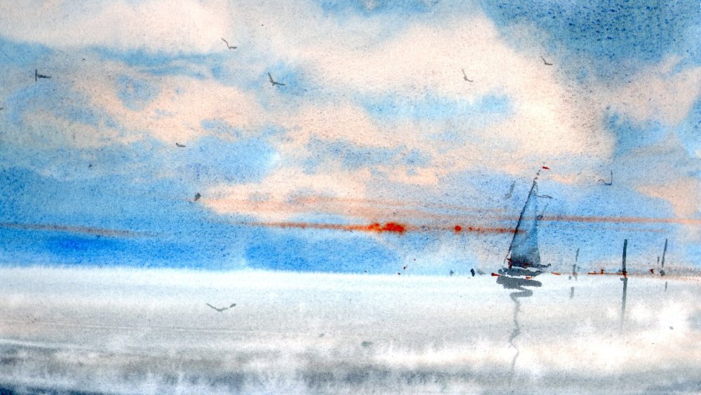 Море акварелью