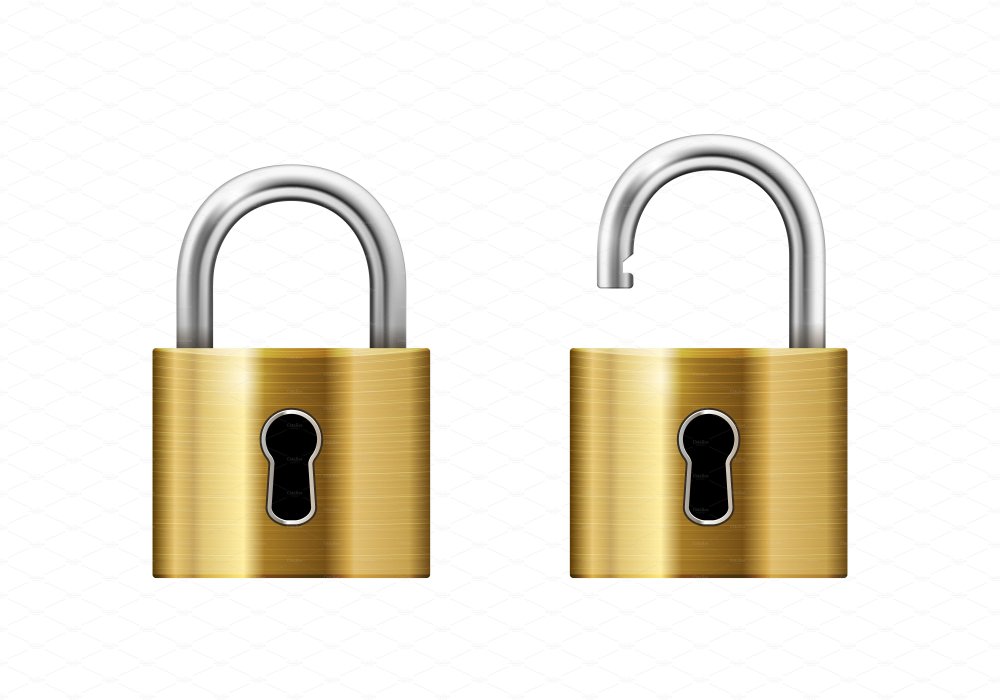 Замок открытый и закрытый