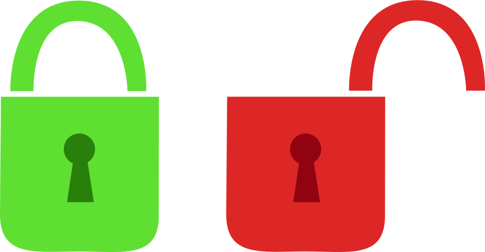 Замок открытый и закрытый