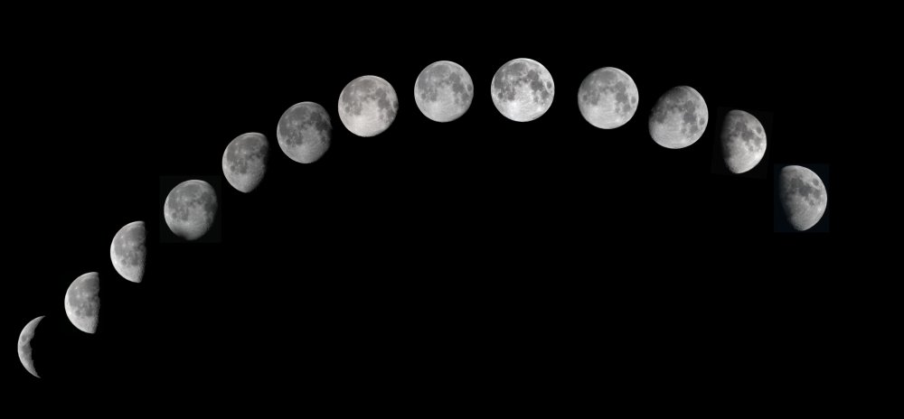 Лунный цикл без фона