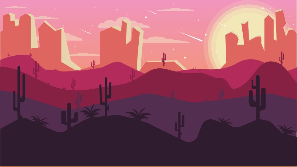 Пейзажи в стиле флэт город