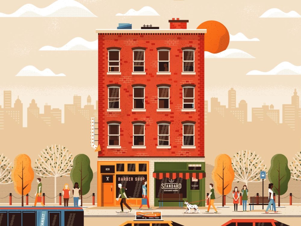 Иллюстрация в стиле Flat