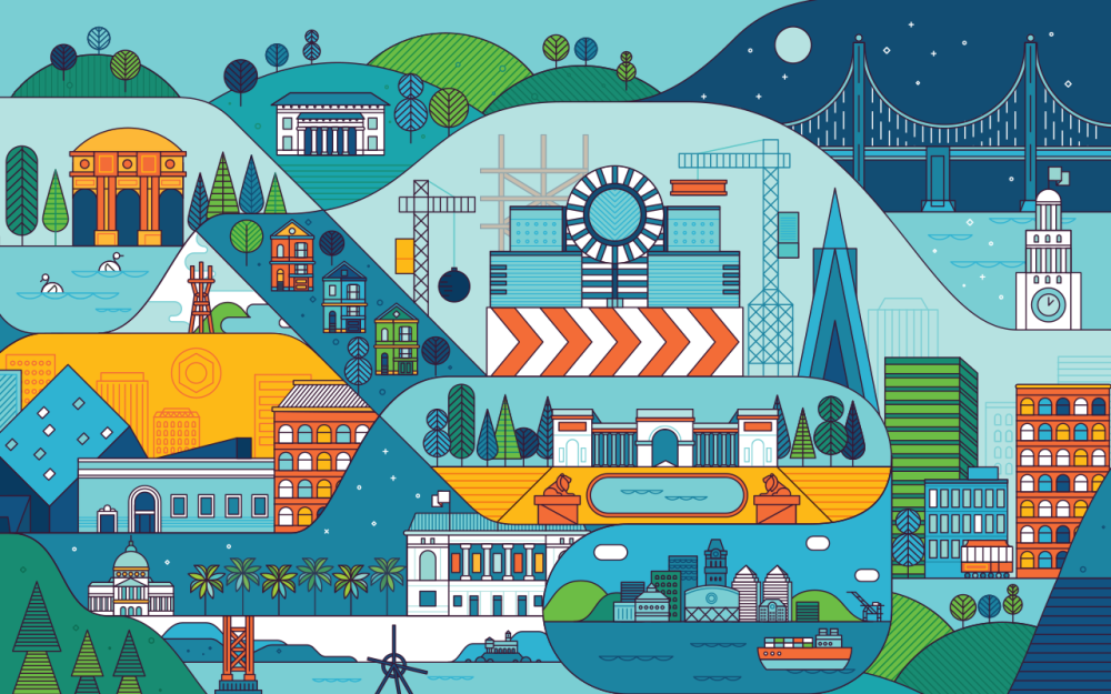 Пейзажи в стиле флэт