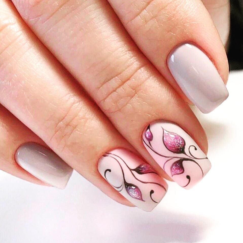 Веточки на ногтях