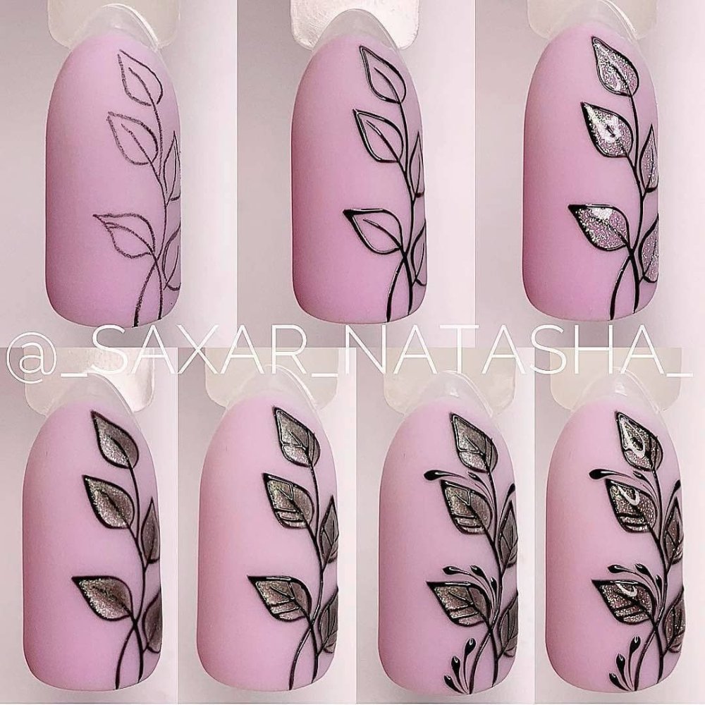 Цветочки на ногтях для начинающих