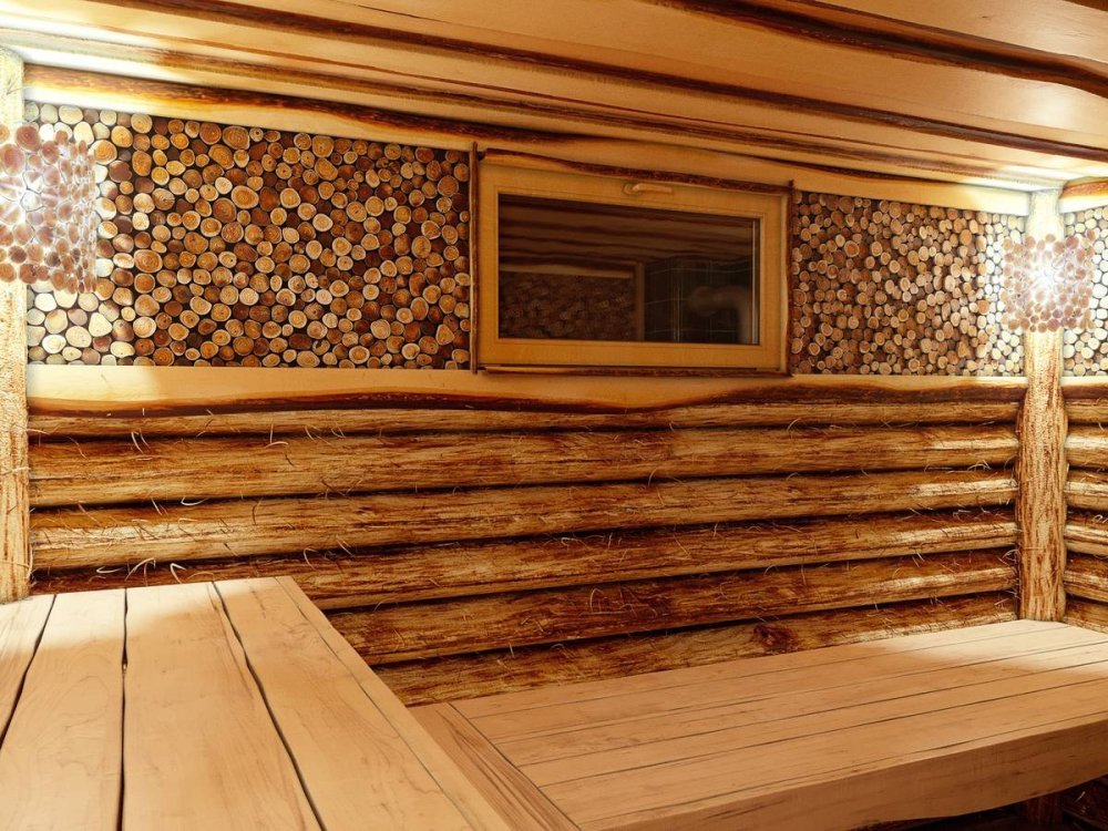 Отделка парной необрезной доской