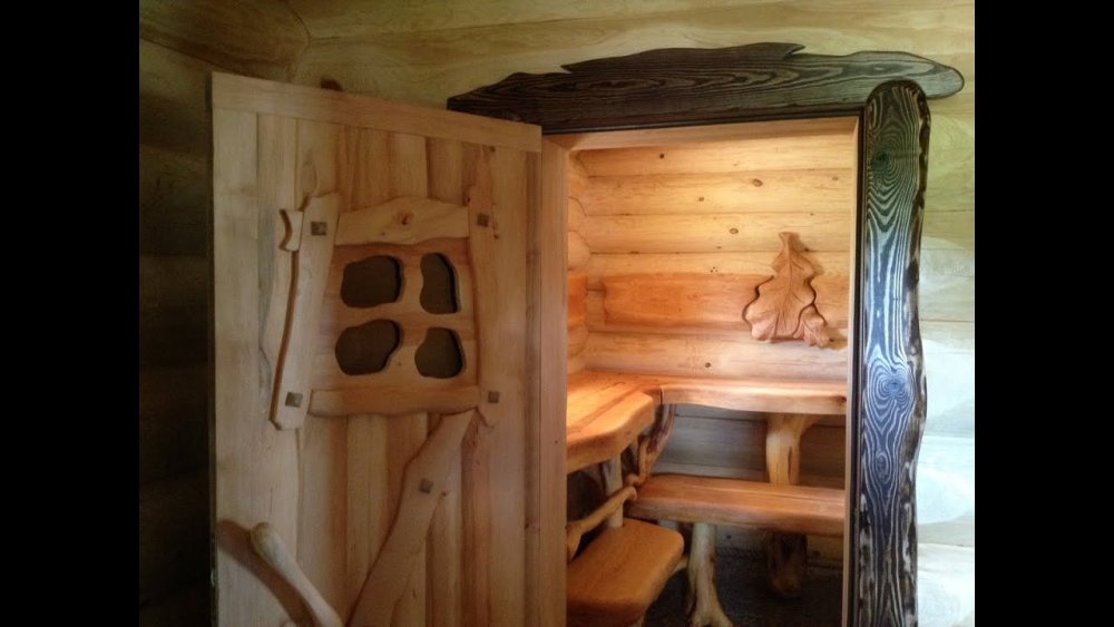 Баня стиль Леший необрезная доска