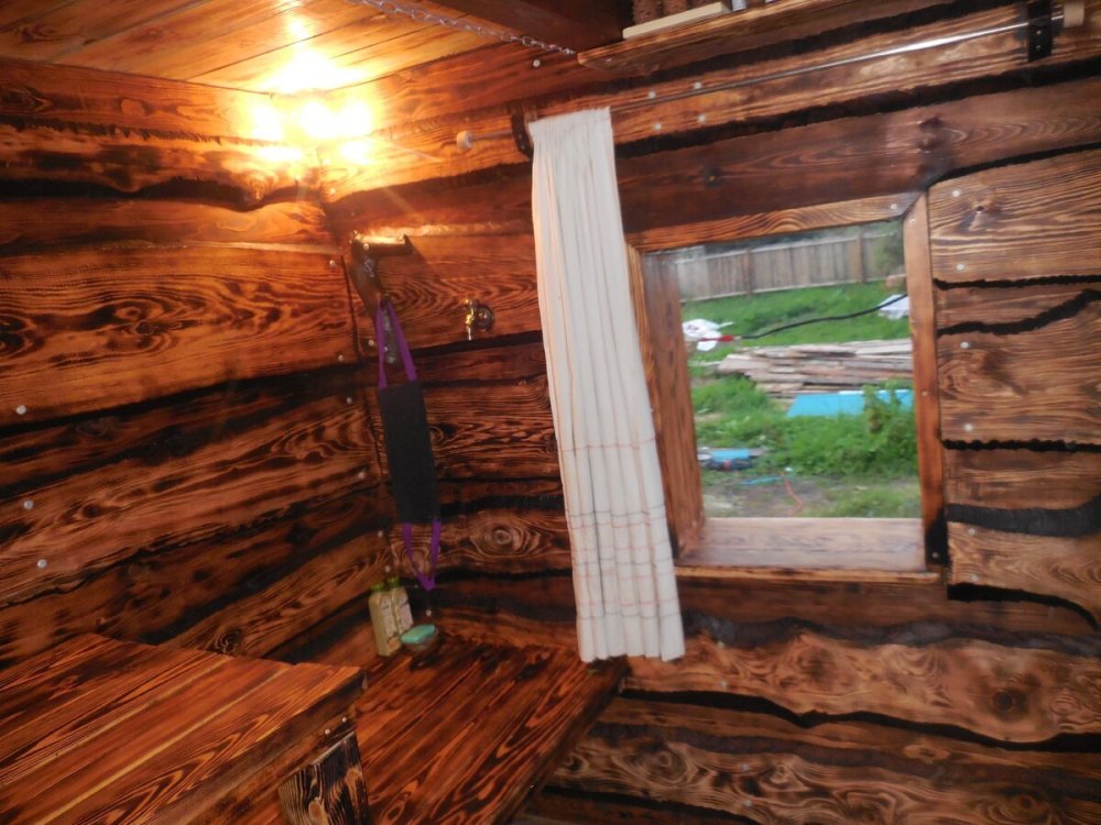 Отделка бани обрезной доской внутри