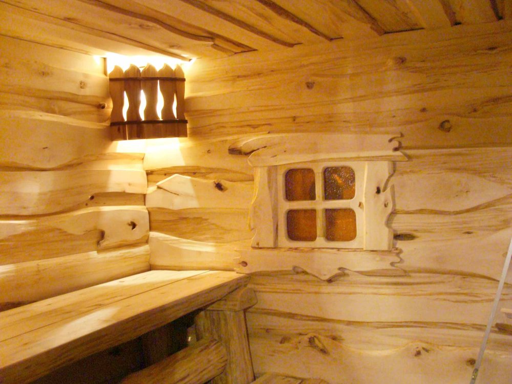 Отделка бани деревом