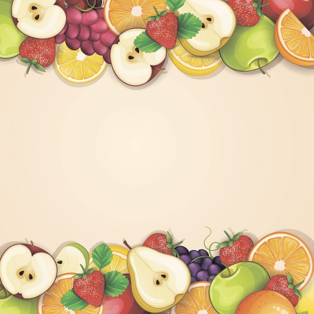 Рамка прямоугольная из фруктов