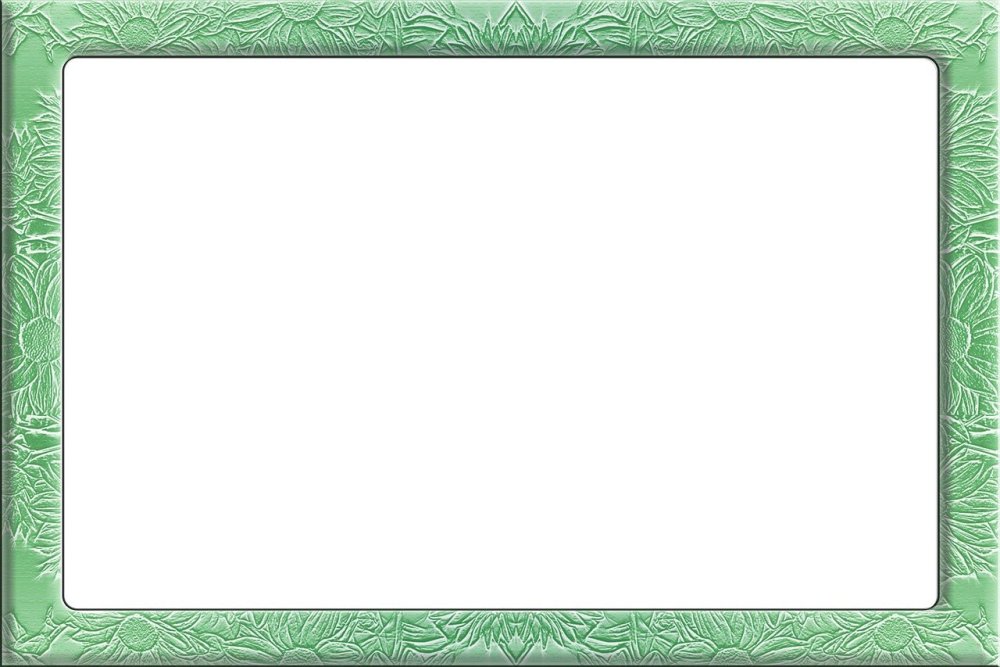 Зеленая рамка на прозрачном фоне