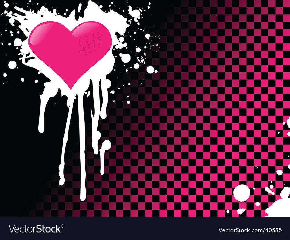 Черно розовые сердечки эмо