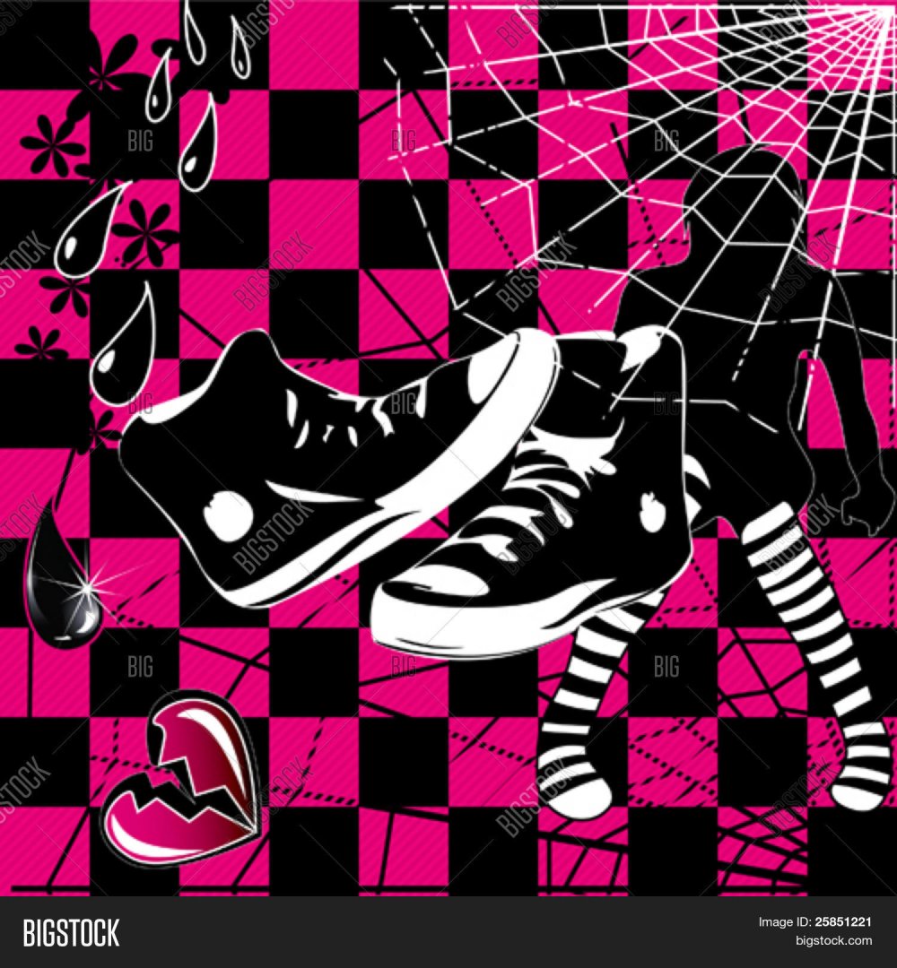 Эмо черно розовые