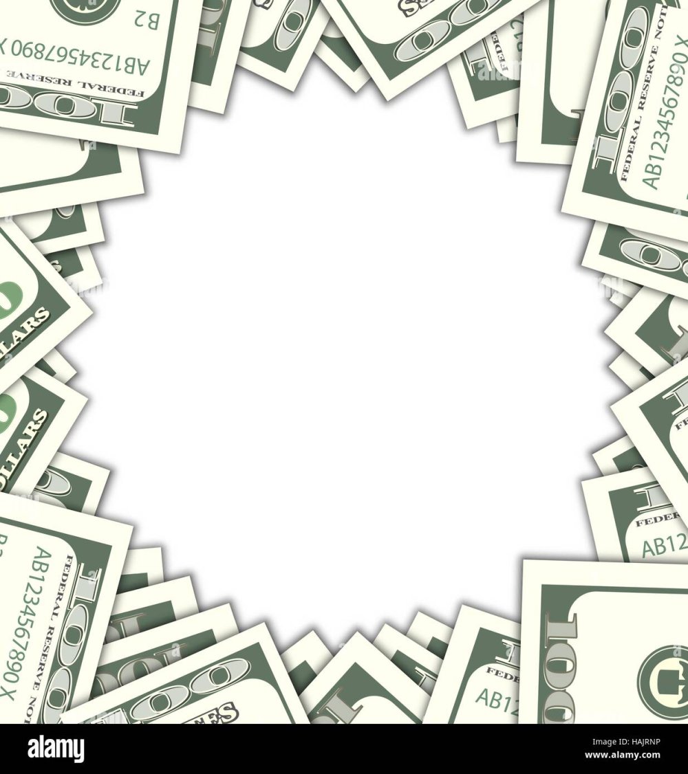 Рамка из денег на прозрачном фоне