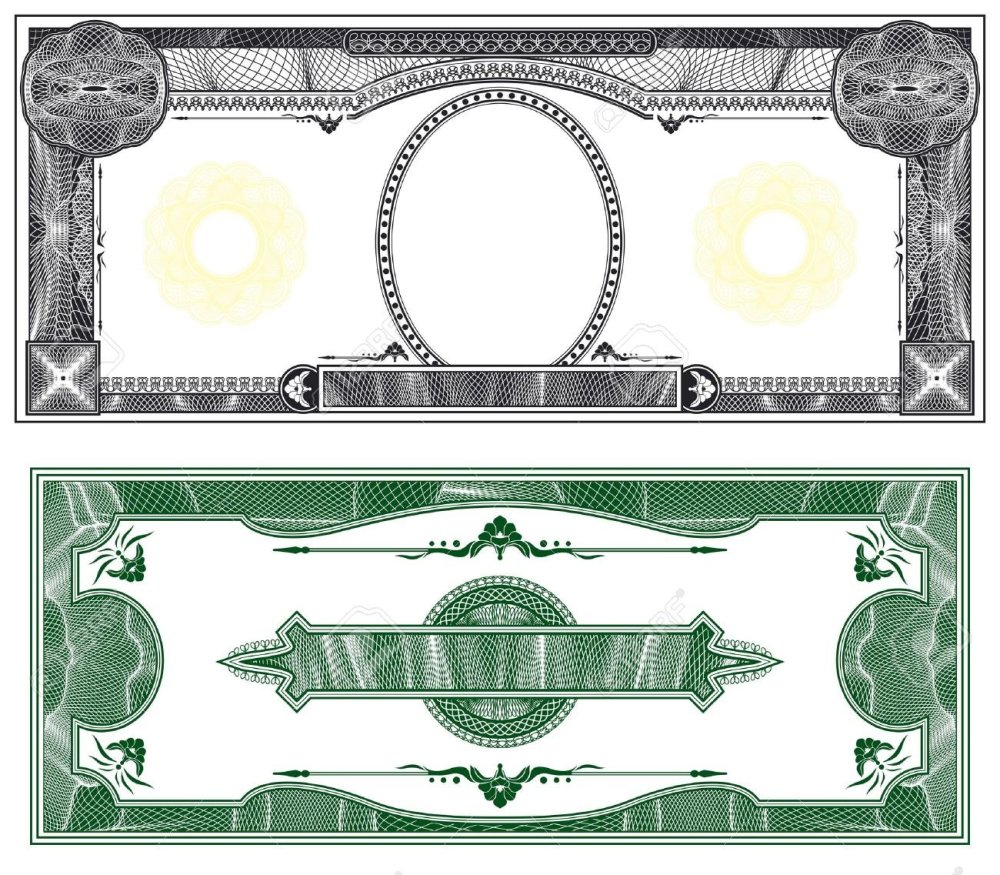 Купюра макет пустая