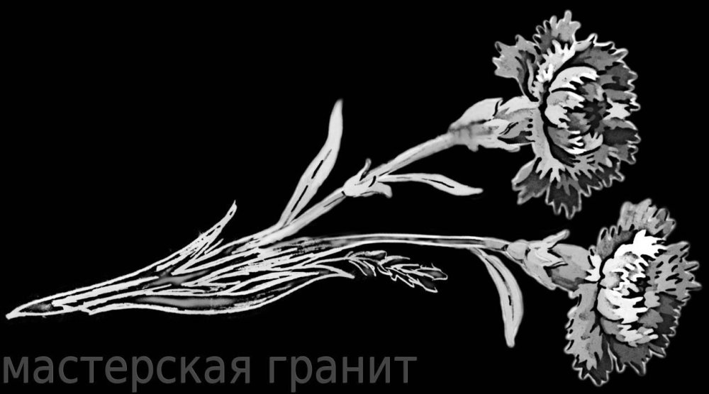 Розы на граните гравировка