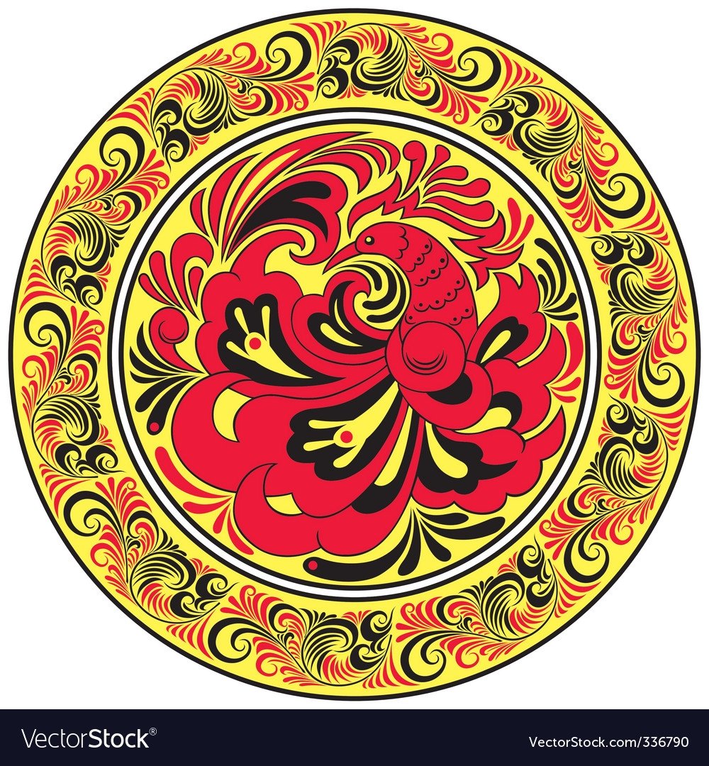 Хохломская роспись в круге