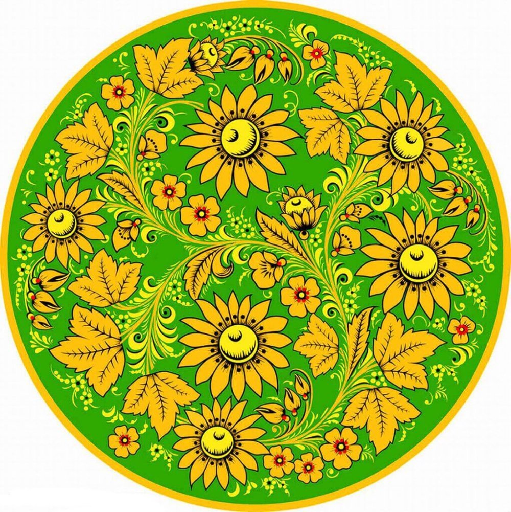 Цветочный узор в круге