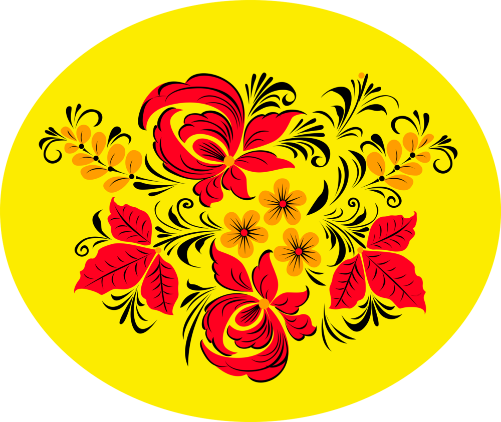 Хохломская роспись орнамент в круге