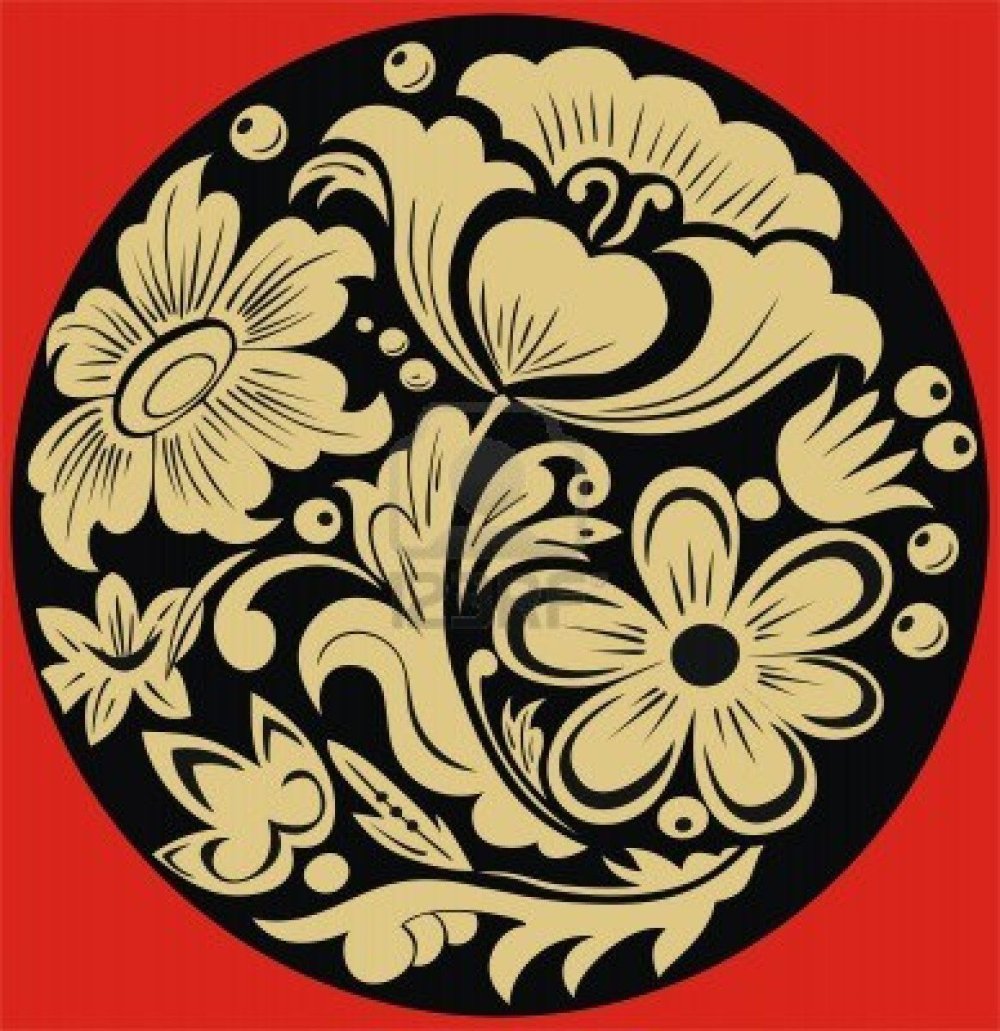 Орнамент в круге цветной