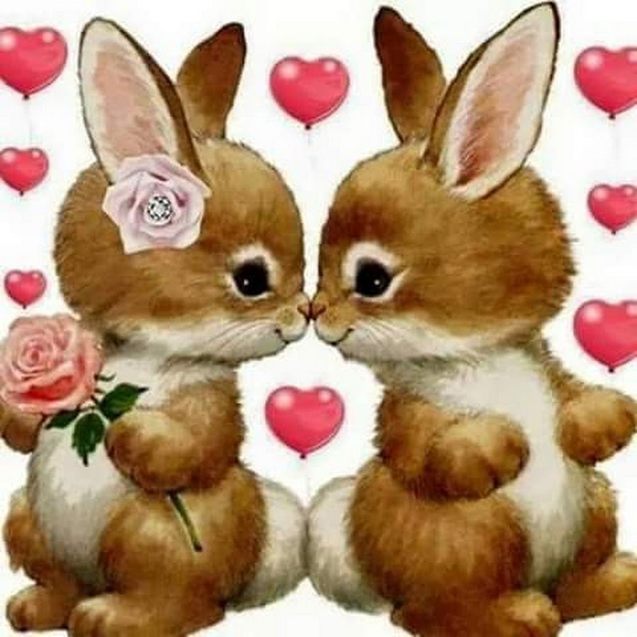 Открытка зайчик с сердечком