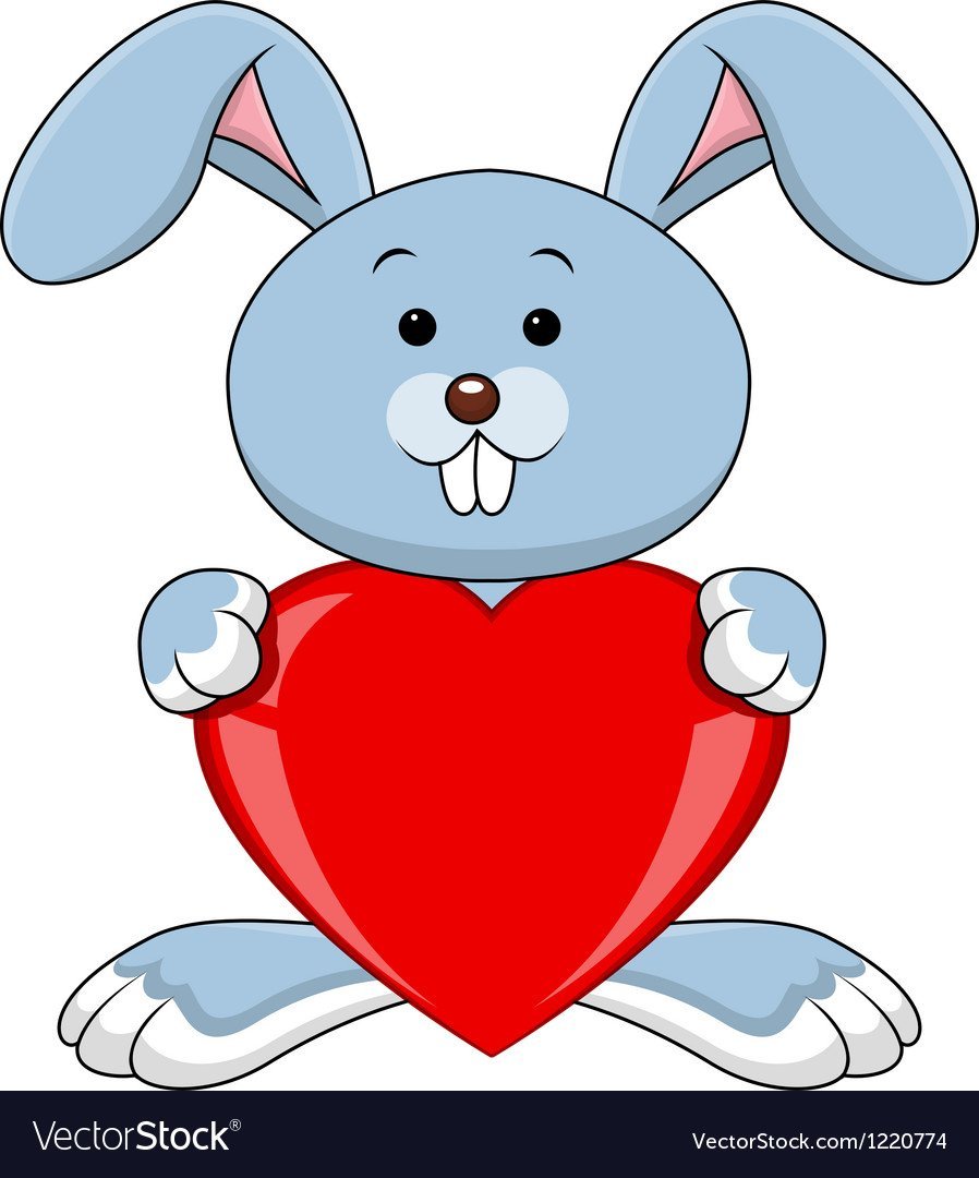 Заяц с сердечком милый