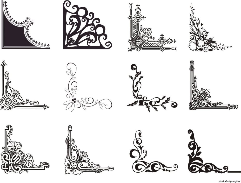 Примеры уголков для рисунка