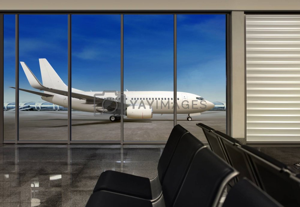 Вид из окна аэропорта ночью