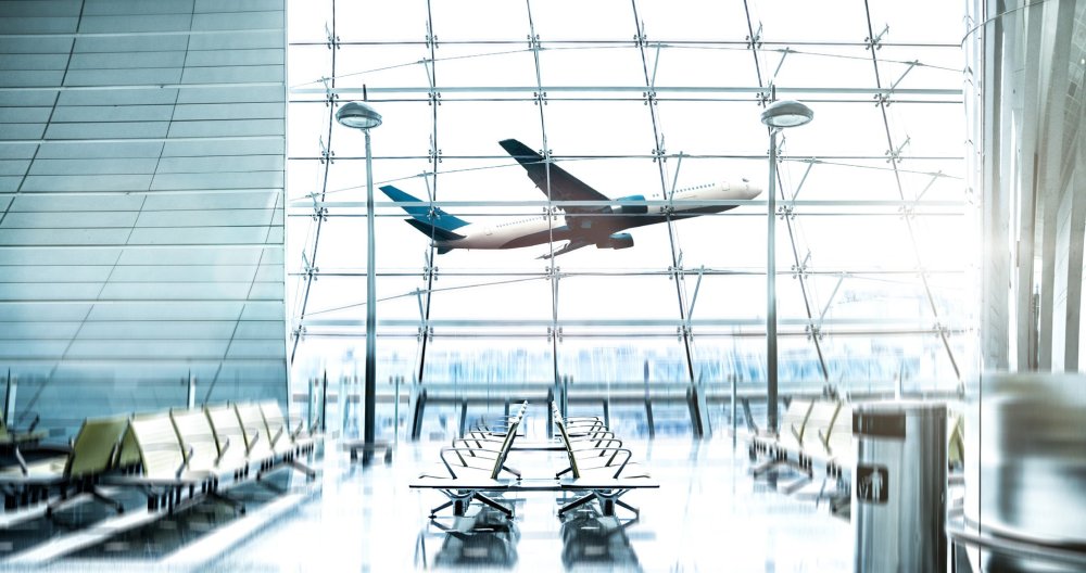 Вид из иллюминатора самолета