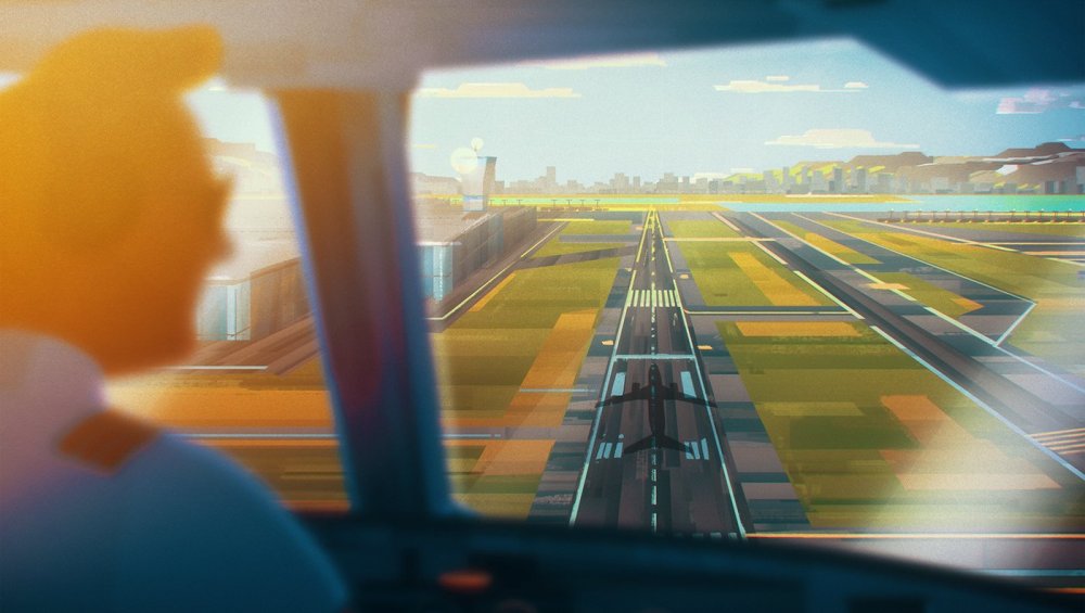 Девушка с чемоданом в аэропорту