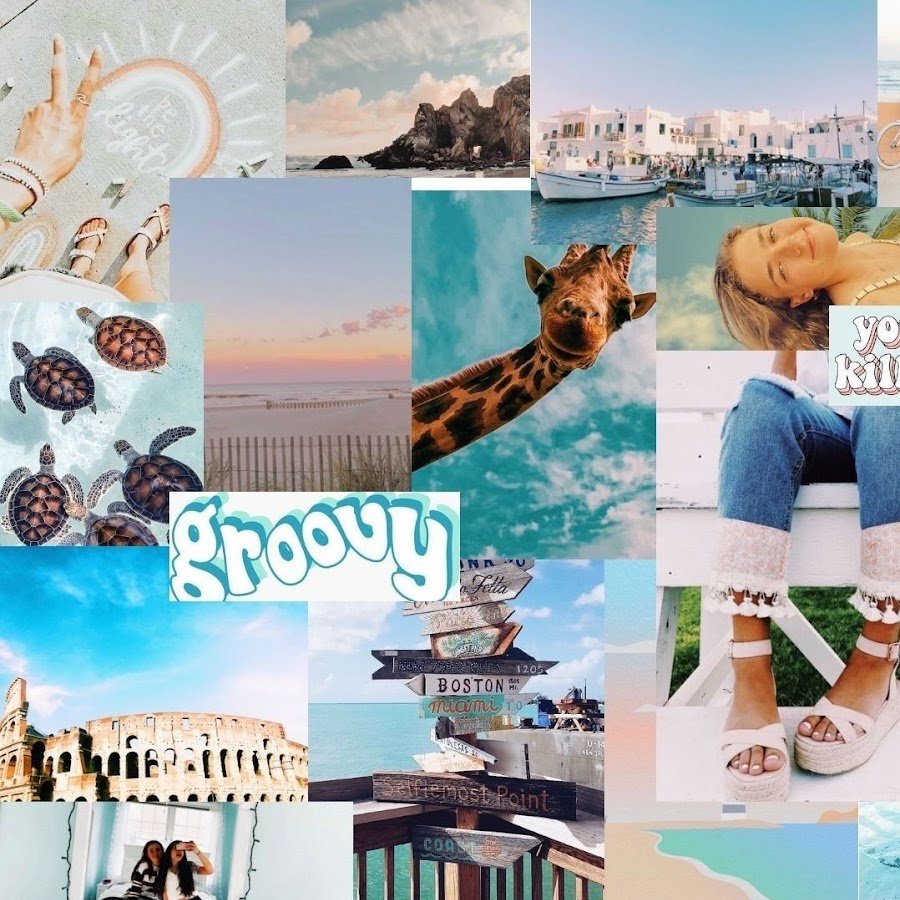 Голубой коллаж